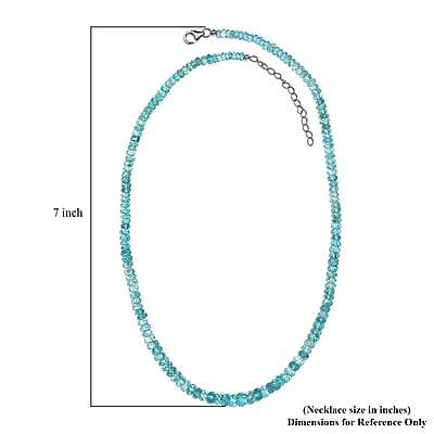 Betroka Blue Apatite Beaded 94.00 ctw Necklace 18 Inches in Rhodium Over Sterling Silver