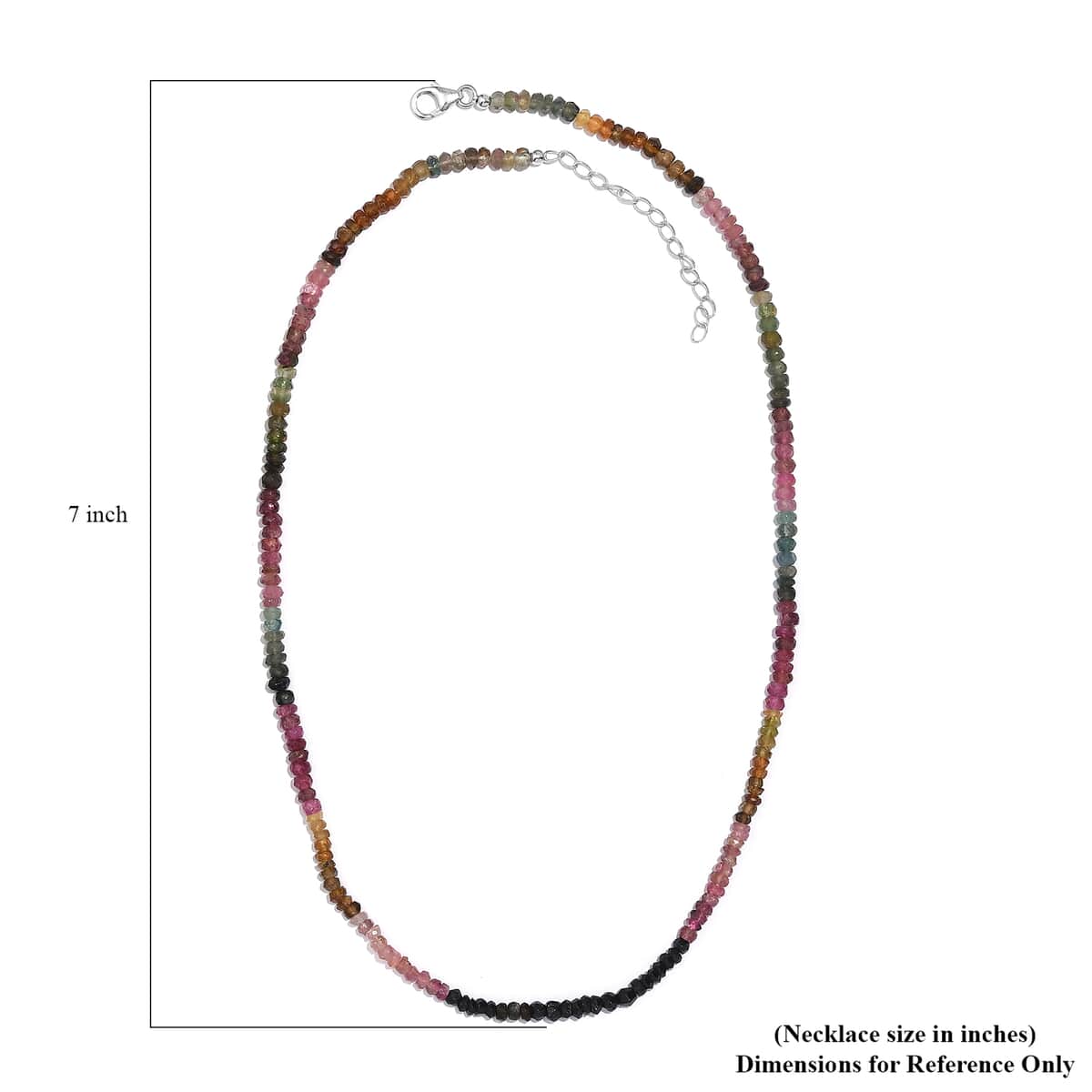 Multi-Tourmaline Beaded 55.80 ctw Necklace 18 Inches in Rhodium Over Sterling Silver image number 5