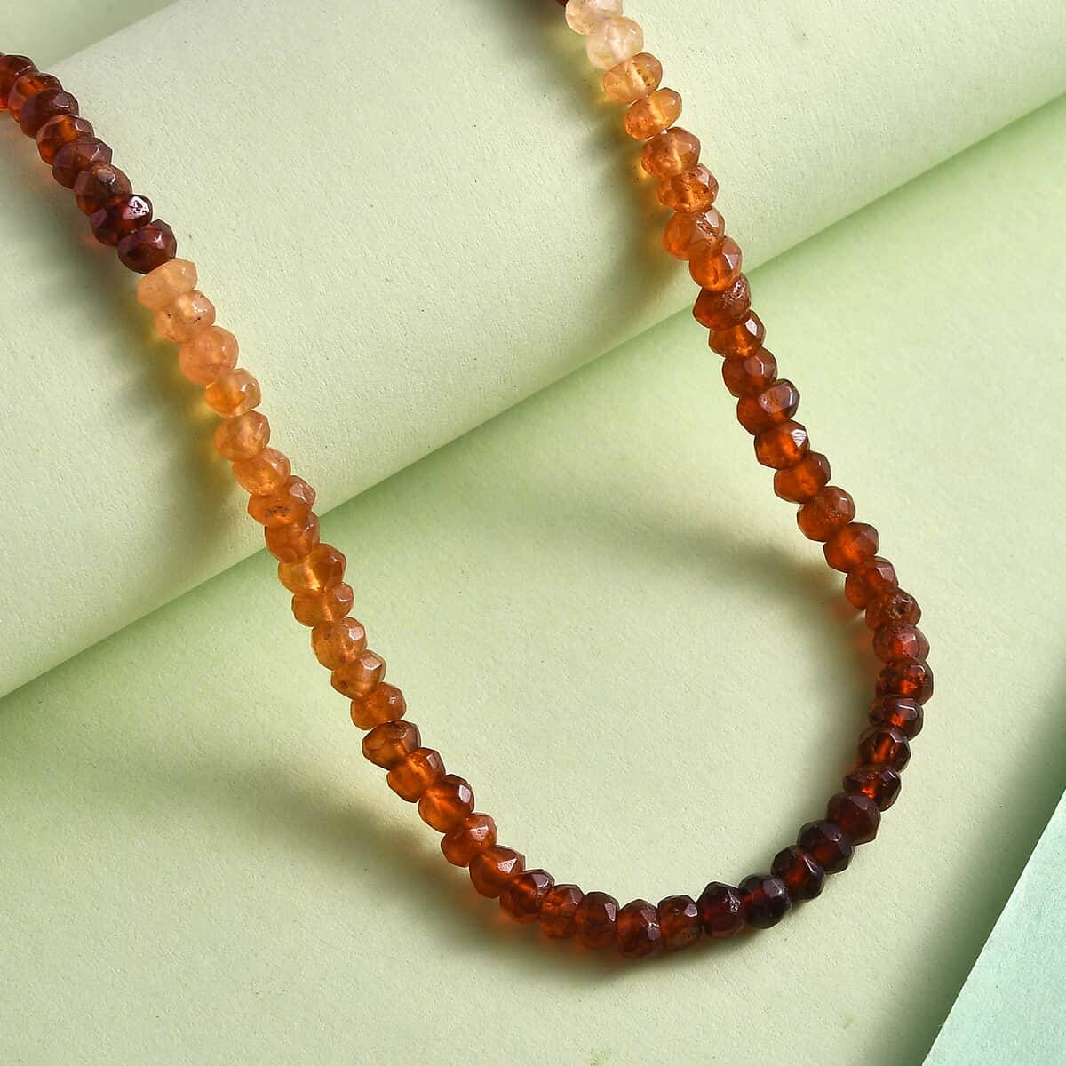 Ratnapura Hessonite Garnet Beaded 70.10 ctw Necklace 18 Inches in Rhodium Over Sterling Silver image number 1