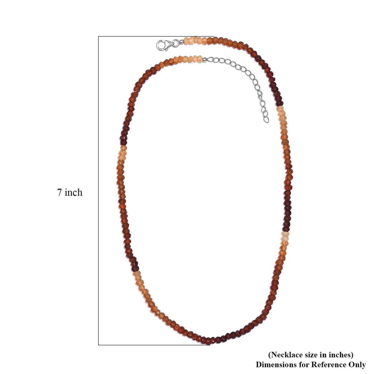 Ratnapura Hessonite Garnet Beaded 70.10 ctw Necklace 18 Inches in Rhodium Over Sterling Silver image number 5