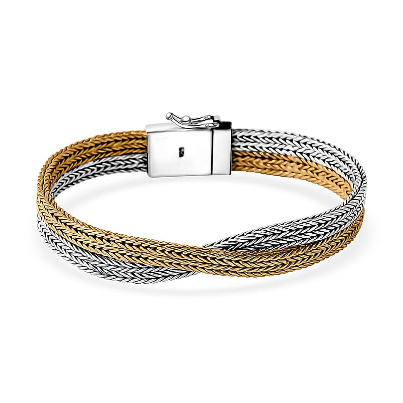 Bali Legacy Tulang Naga Bracelet in 22K Vermeil YG Over and Sterling Silver (7.25 In) 31.90 Grams