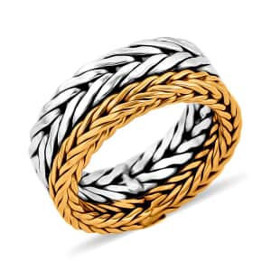 Bali Legacy Tulang Naga Men's Ring in 22K Vermeil YG Over and Sterling Silver (Size 10.0) 13.65 Grams