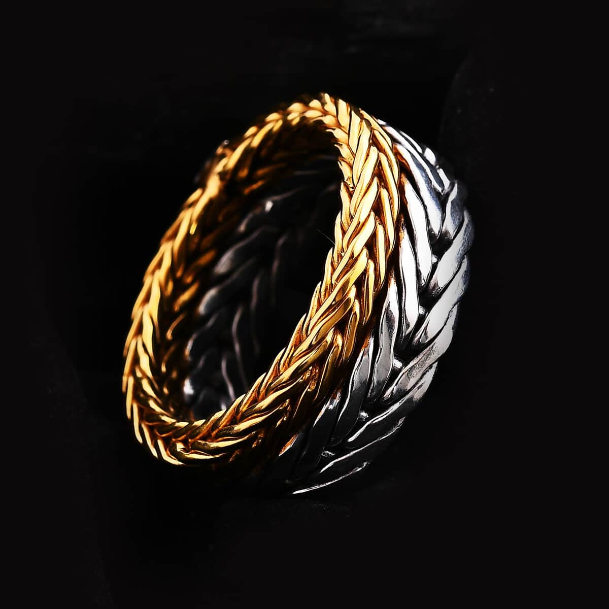 Bali Legacy Tulang Naga Men's Ring in 22K Vermeil YG Over and Sterling Silver (Size 10.0) 13.65 Grams image number 1