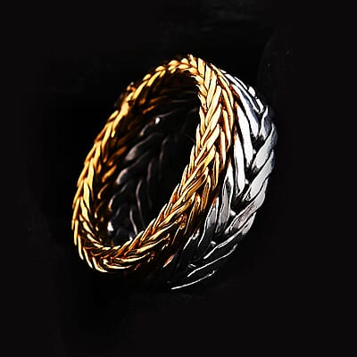 Bali Legacy Tulang Naga Men's Ring in 22K Vermeil YG Over and Sterling Silver (Size 10.0) 13.65 Grams