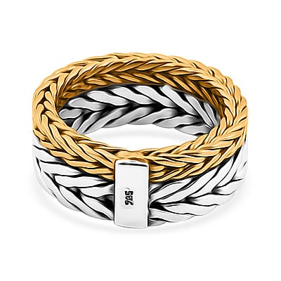 Bali Legacy Tulang Naga Men's Ring in 22K Vermeil YG Over and Sterling Silver (Size 10.0) 13.65 Grams