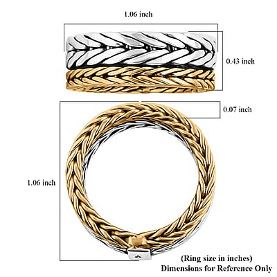 Bali Legacy Tulang Naga Men's Ring in 22K Vermeil YG Over and Sterling Silver (Size 10.0) 13.65 Grams