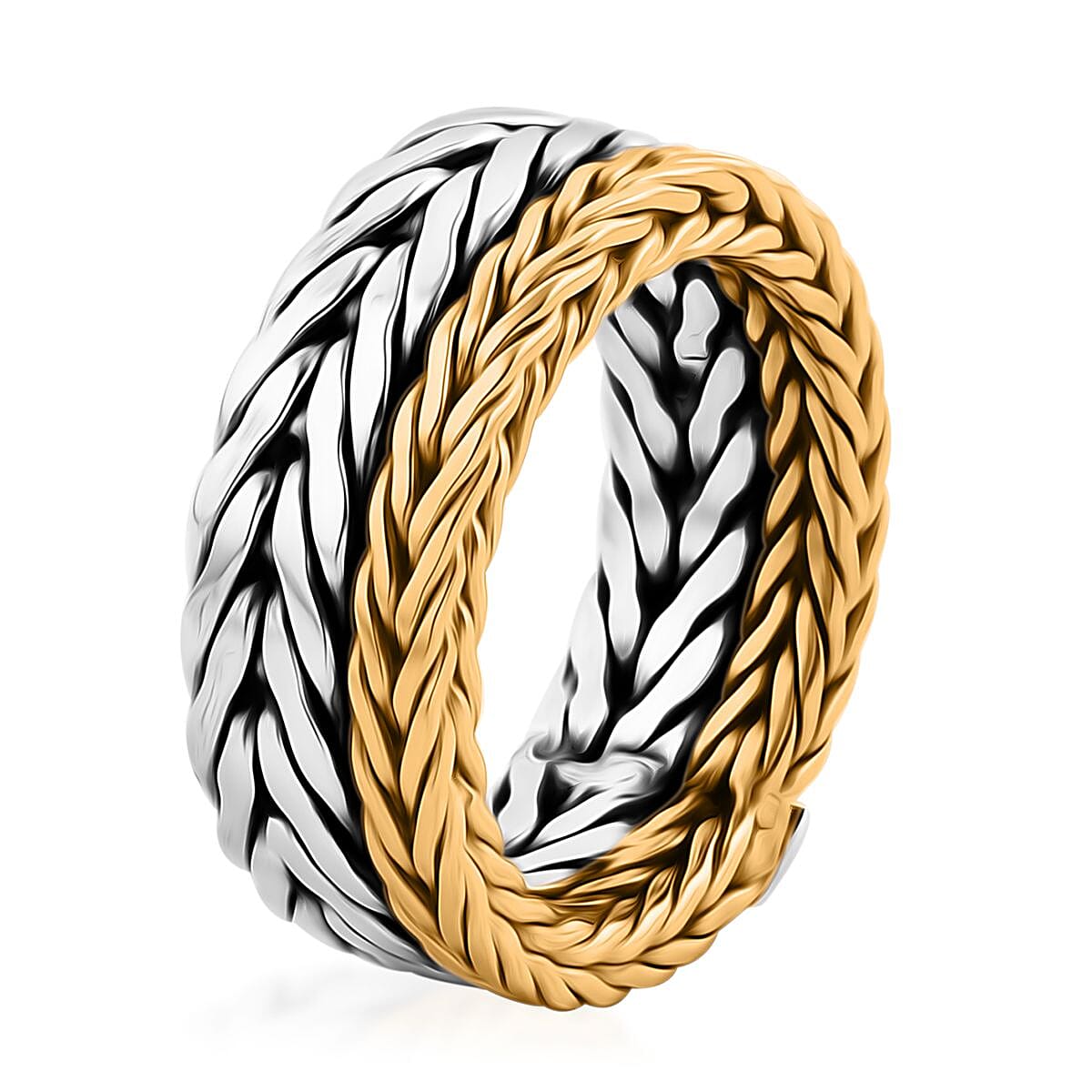 Bali Legacy Tulang Naga Men's Ring in 22K Vermeil YG Over and Sterling Silver (Size 11.0) 13.65 Grams image number 3