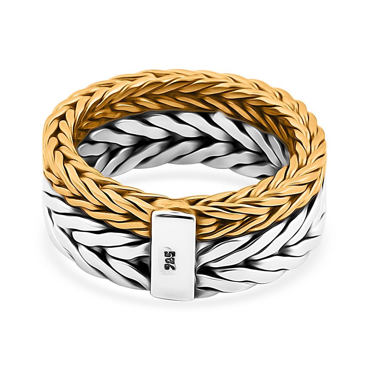 Bali Legacy Tulang Naga Men's Ring in 22K Vermeil YG Over and Sterling Silver (Size 11.0) 13.65 Grams image number 4