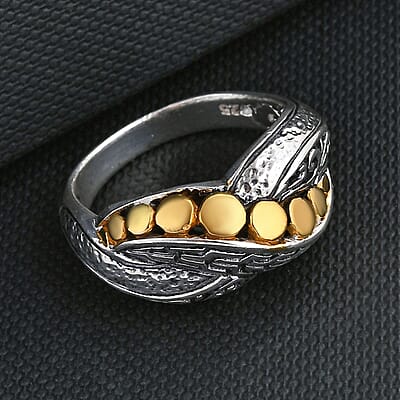 Bali Legacy Filigree Ring in 22K Vermeil YG Over and Sterling Silver (Size 10.0) 5.70 Grams