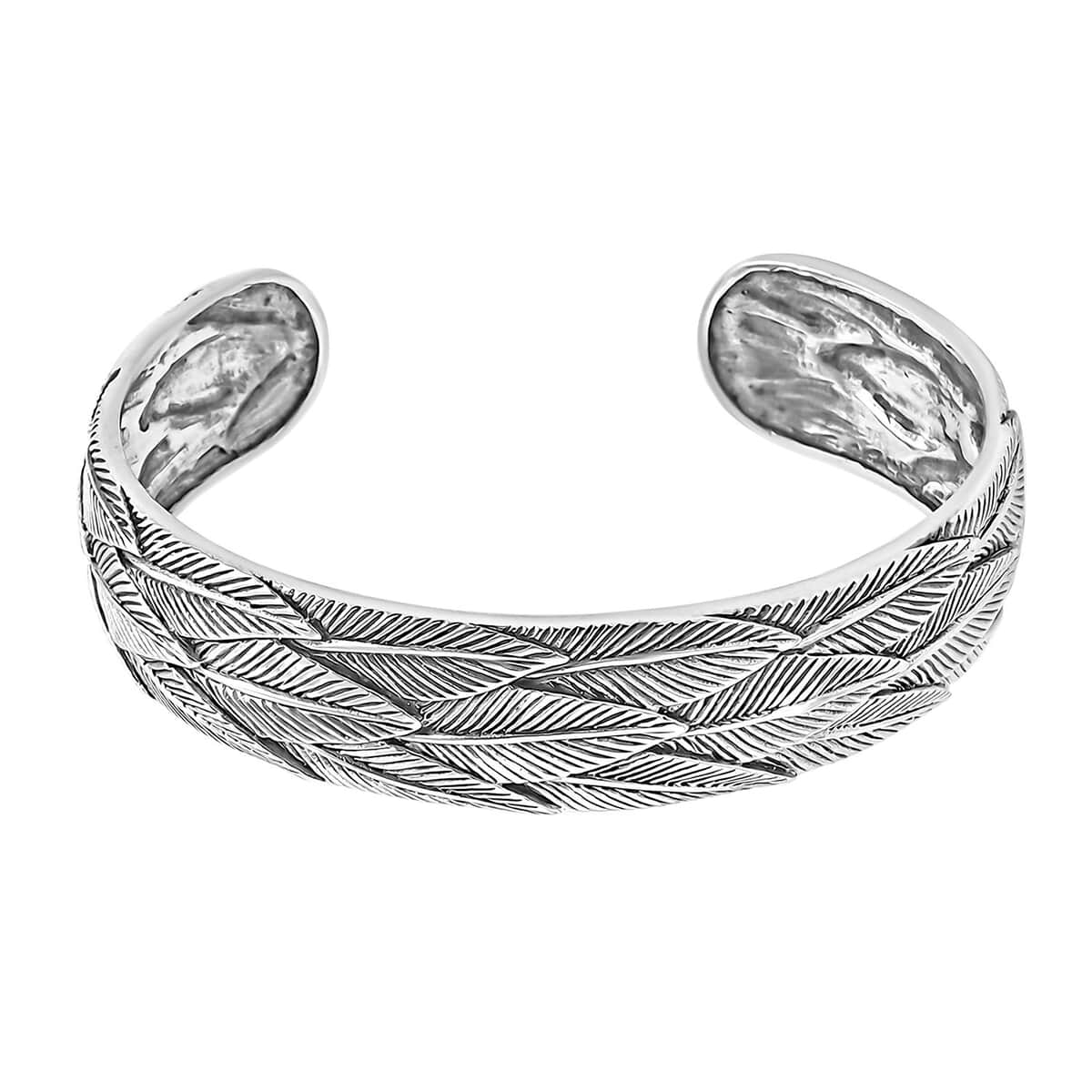 Bali Legacy Garuda Feather Cuff Bracelet in Sterling Silver (7.25 In) 27 Grams image number 0