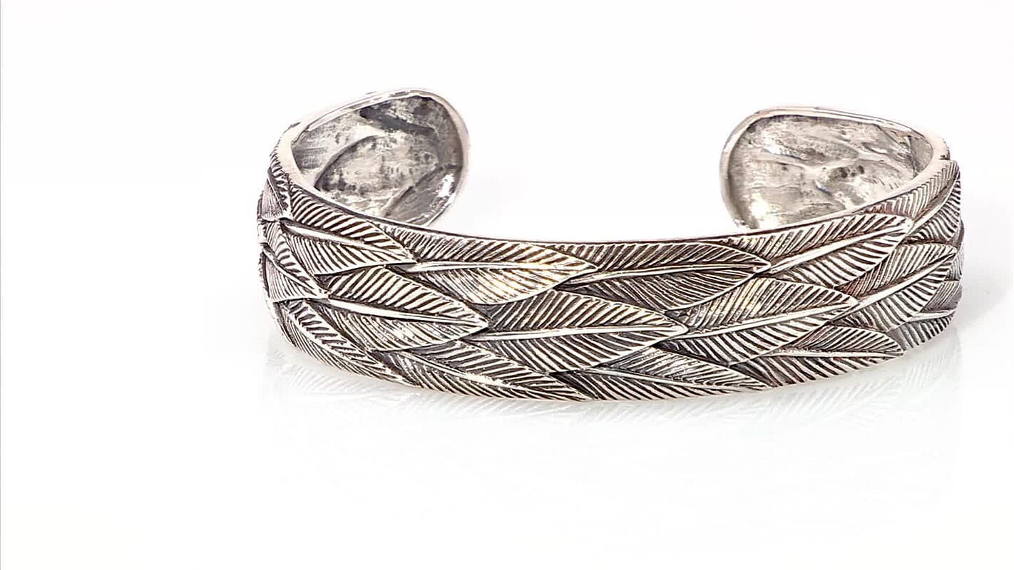 Bali Legacy Dragon Skin Cuff Bracelet in Sterling Silver (7.25 In) 29.15 Grams