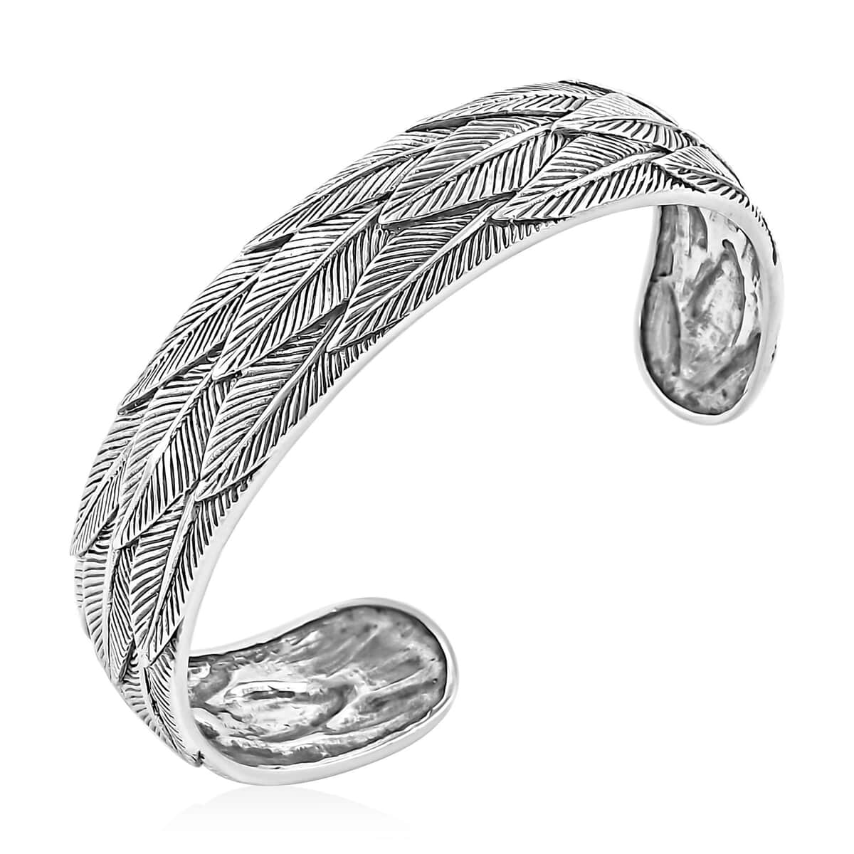 Bali Legacy Garuda Feather Cuff Bracelet in Sterling Silver (7.25 In) 27 Grams image number 3