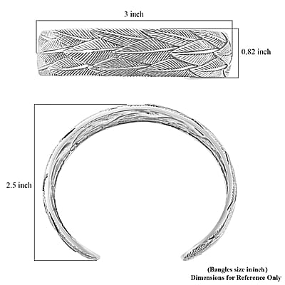 Bali Legacy Garuda Feather Cuff Bracelet in Sterling Silver (7.25 In) 27 Grams