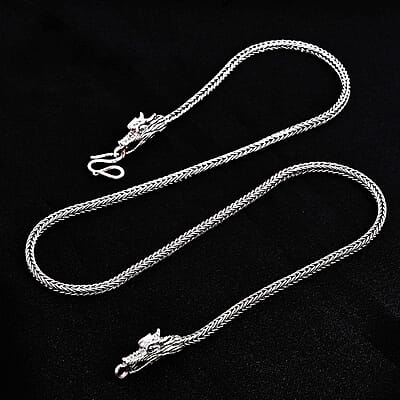 Bali Legacy Tulangnaga Dragon Necklace in Sterling Silver 22.15 Grams 20 Inches