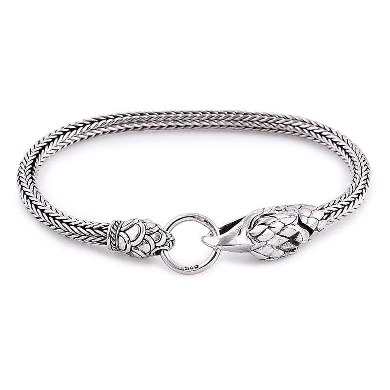 Bali Legacy Tulang Naga Eagle Bracelet in Sterling Silver (6.50 In) 17.50 Grams