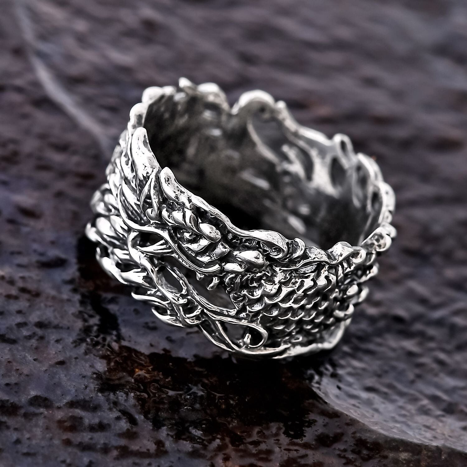 Bali Legacy Dragon Ring in Sterling Silver (Size 10.0) 5.10 Grams