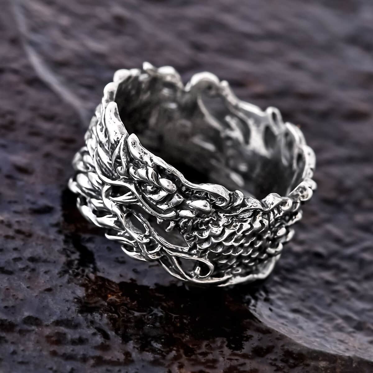 Bali Legacy Dragon Ring in Sterling Silver (Size 10.0) 5.10 Grams image number 1