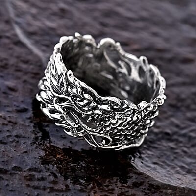 Bali Legacy Dragon Ring in Sterling Silver (Size 10.0) 5.10 Grams