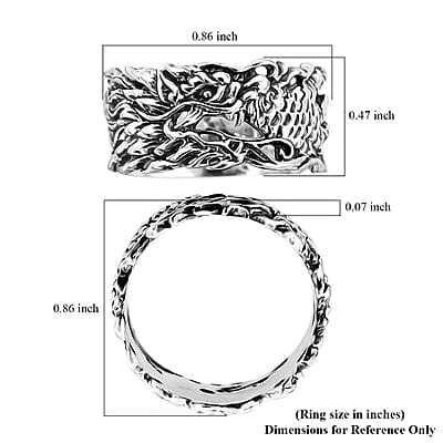 Bali Legacy Dragon Ring in Sterling Silver (Size 10.0) 5.10 Grams