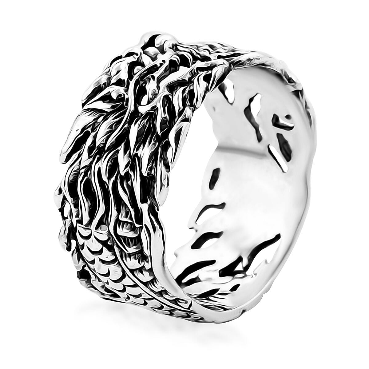 Bali Legacy Dragon Ring in Sterling Silver (Size 7.0) 5.10 Grams image number 3
