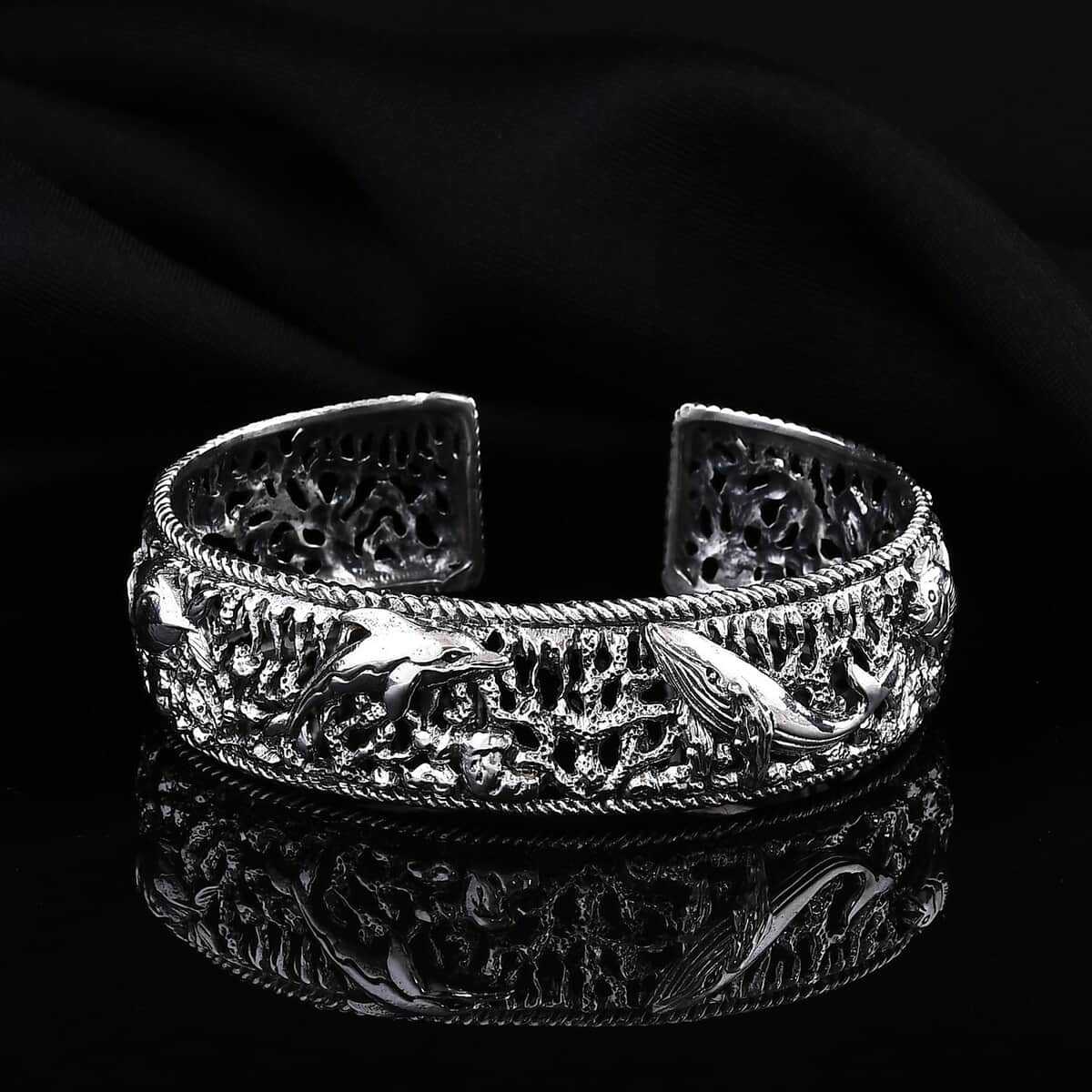 Bali Legacy Sea Safari Bangle Bracelet in Sterling Silver (7.25 In) 31.70 Grams image number 1