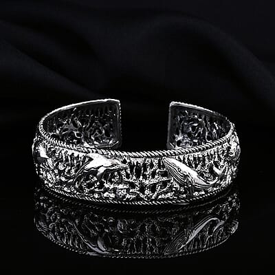 Bali Legacy Sea Safari Bangle Bracelet in Sterling Silver (7.25 In) 31.70 Grams