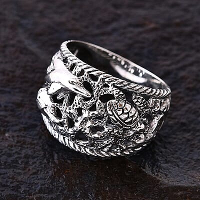 Bali Legacy Sea Safari Ring in Sterling Silver (Size 10.0) 5.15 Grams