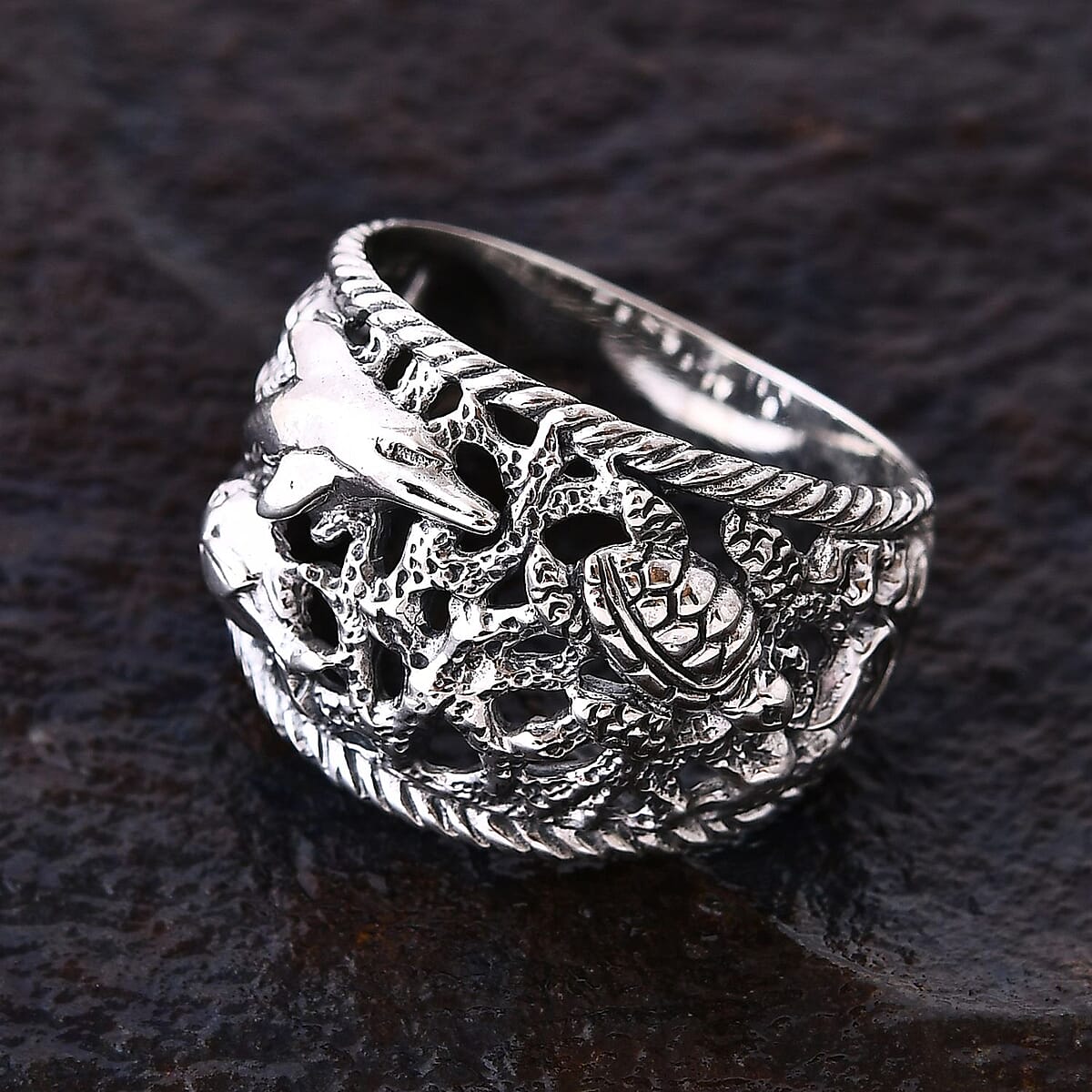 Bali Legacy Sea Safari Ring in Sterling Silver (Size 5.0) 5.15 Grams image number 1