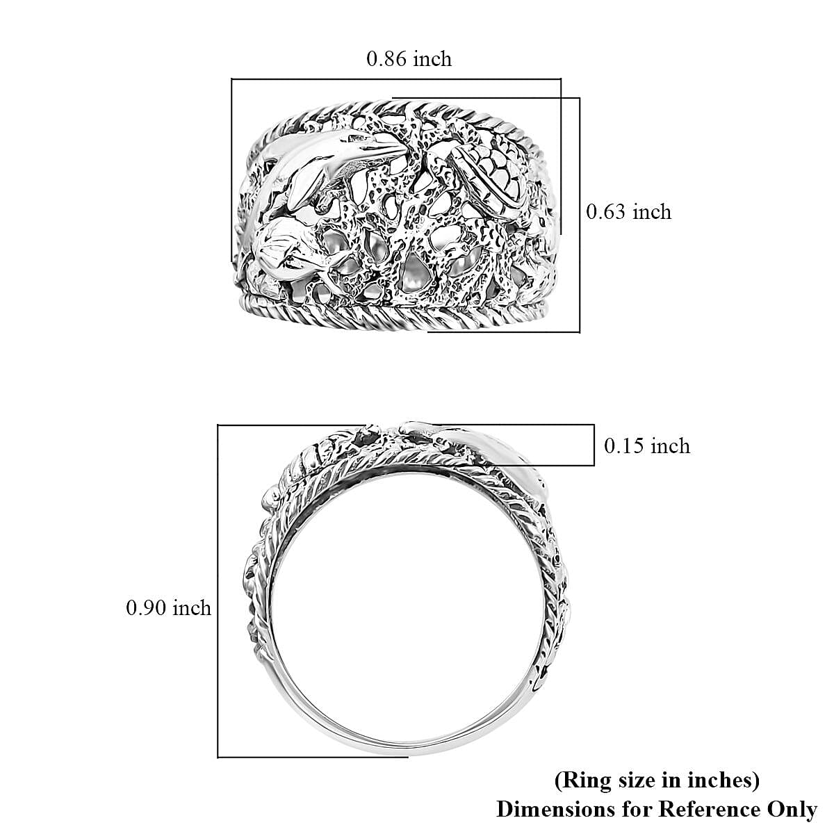 Bali Legacy Sea Safari Ring in Sterling Silver (Size 5.0) 5.15 Grams image number 5