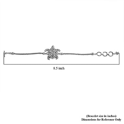 Bali Legacy Turtle Bracelet in Sterling Silver (6.50-8.0In) 14.85 Grams