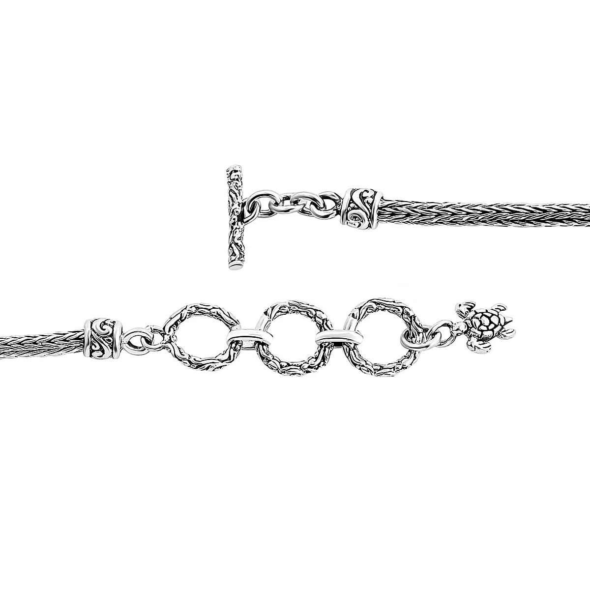 Bali Legacy Turtle Bracelet in Sterling Silver (6.50-8.0In) 14.85 Grams image number 6