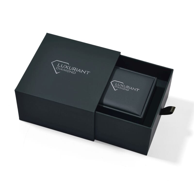 Luxuriant Green Faux Leather LED Ring Box (4.33×2.76)