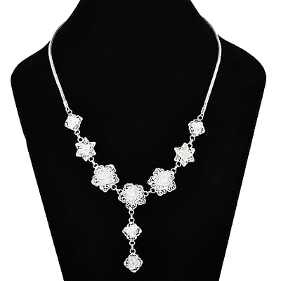 Bali Legacy Sterling Silver Floral Necklace 20 Inches 31.80 Grams