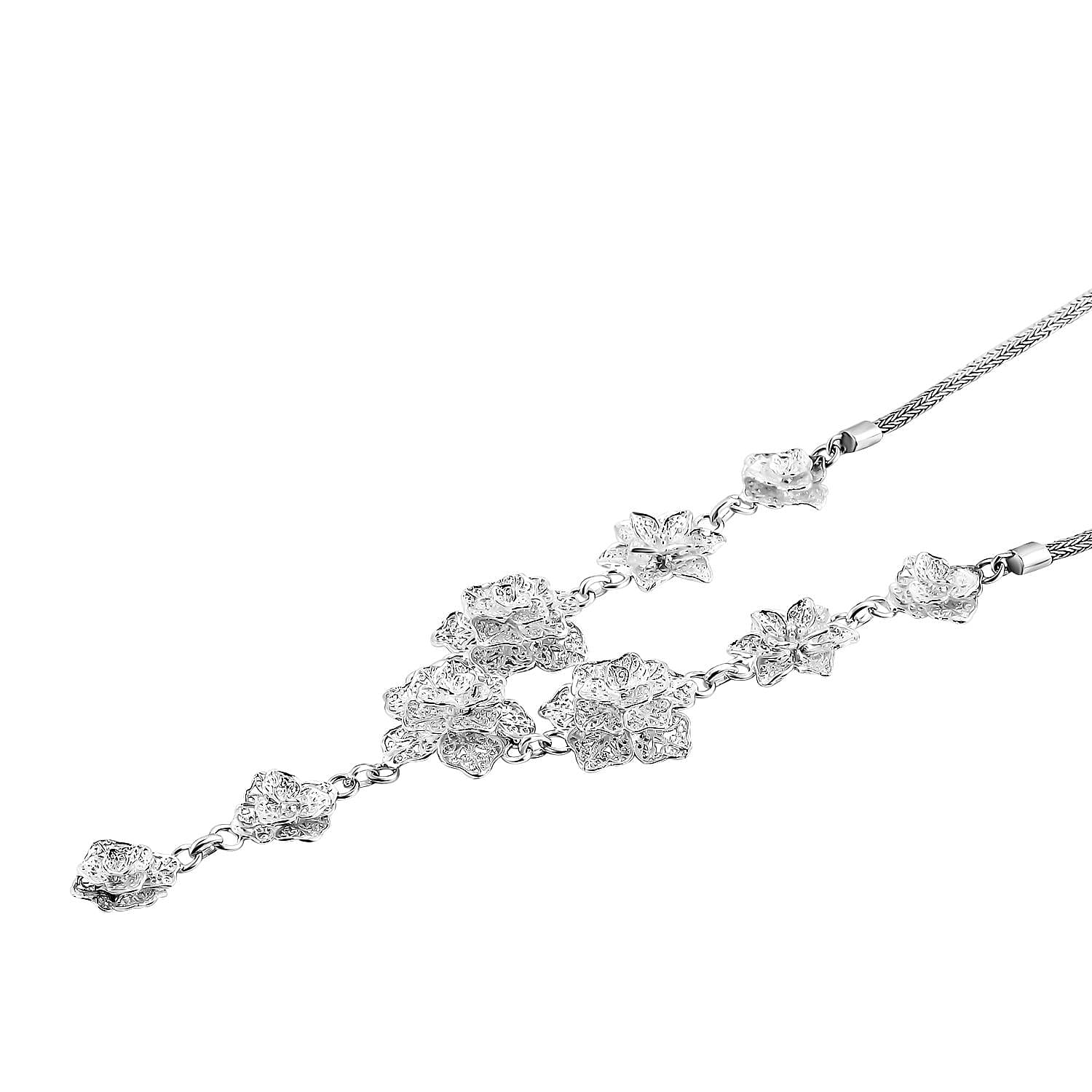 Bali Legacy Sterling Silver Floral Necklace 20 Inches 31.80 Grams