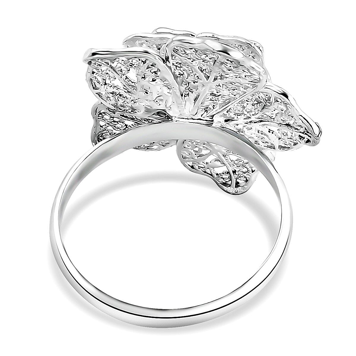 Bali Legacy Floral Ring in Sterling Silver (Size 10.0) 5.10 Grams