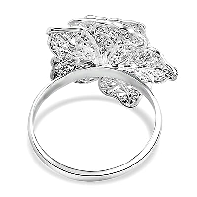 Bali Legacy Floral Ring in Sterling Silver (Size 10.0) 5.10 Grams