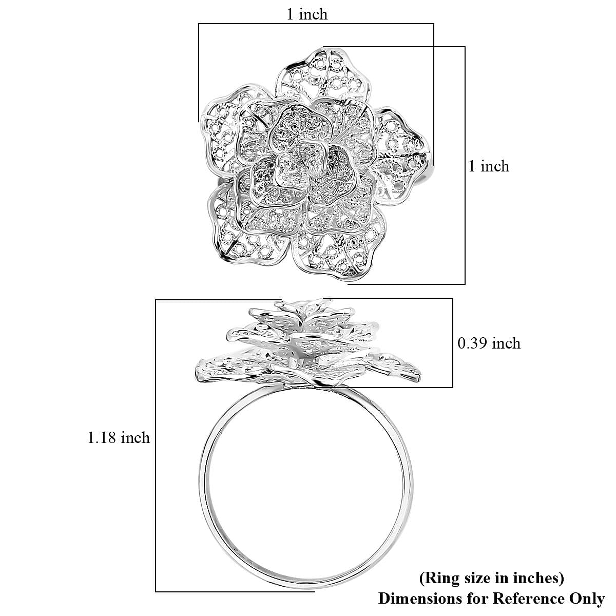 Bali Legacy Floral Ring in Sterling Silver (Size 6.0) 5.10 Grams image number 5