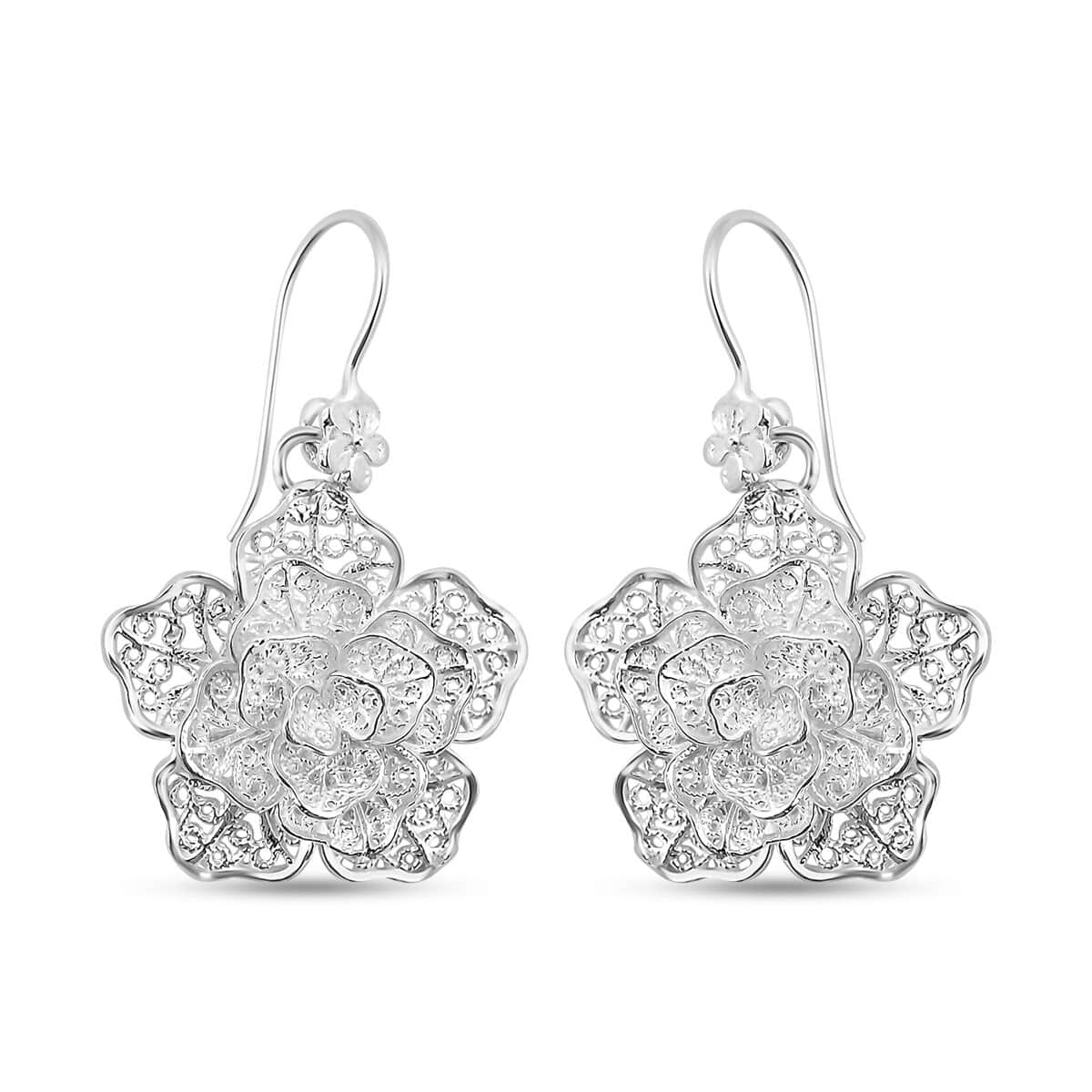 Bali Legacy Sterling Silver Floral Earrings 6.60 Grams image number 0