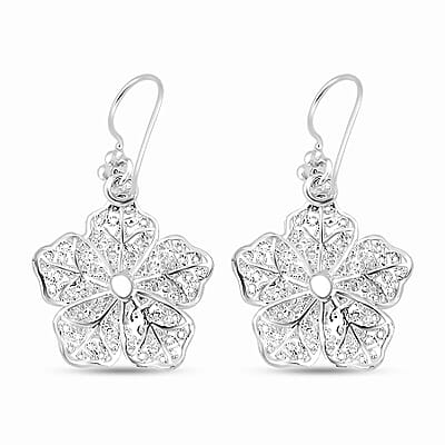 Bali Legacy Sterling Silver Floral Earrings 6.60 Grams
