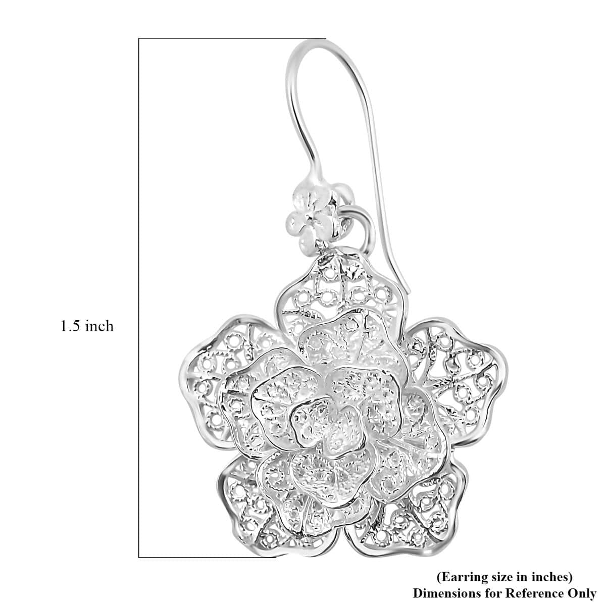 Bali Legacy Sterling Silver Floral Earrings 6.60 Grams image number 4