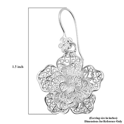 Bali Legacy Sterling Silver Floral Earrings 6.60 Grams