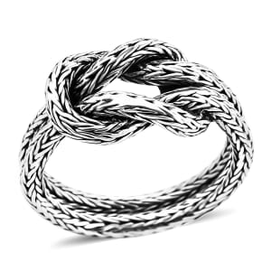 Bali Legacy Tulang Naga Knot Ring in Sterling Silver (Size 6.0) 6.25 Grams