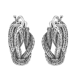 Bali Legacy Tulang Naga Knot Earrings in Sterling Silver 11.50 Grams