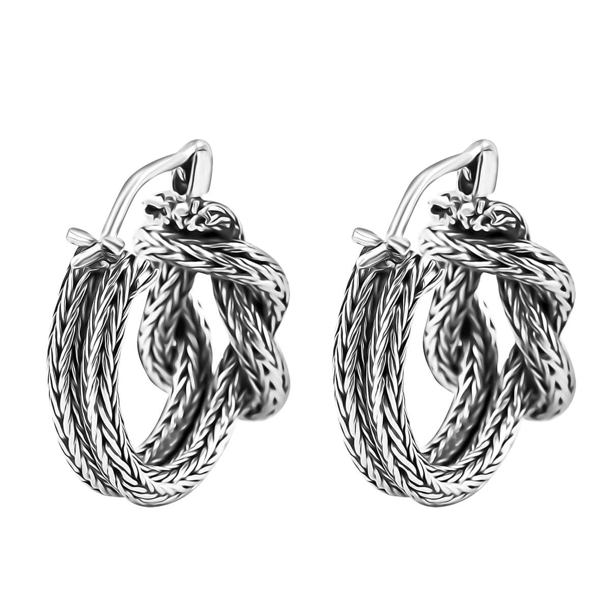 Bali Legacy Tulang Naga Knot Earrings in Sterling Silver 11.50 Grams image number 3