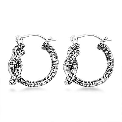 Bali Legacy Tulang Naga Knot Earrings in Sterling Silver 11.50 Grams