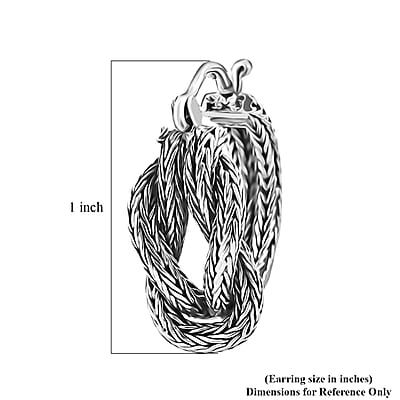 Bali Legacy Tulang Naga Knot Earrings in Sterling Silver 11.50 Grams