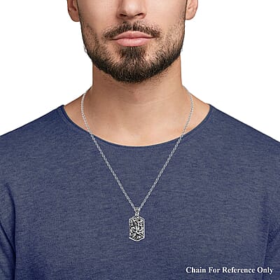 Bali Legacy Sterling Silver Men's Dog Tag Dragonfly Pendant without Chain (14.10 g)