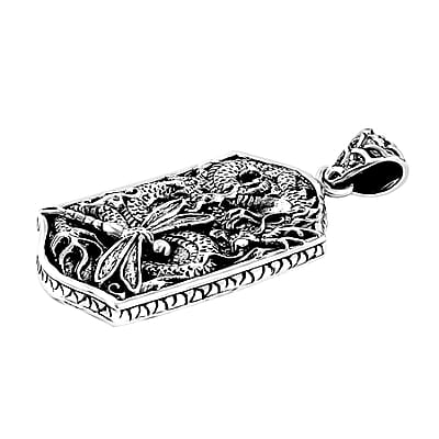 Bali Legacy Sterling Silver Men's Dog Tag Dragonfly Pendant without Chain (14.10 g)