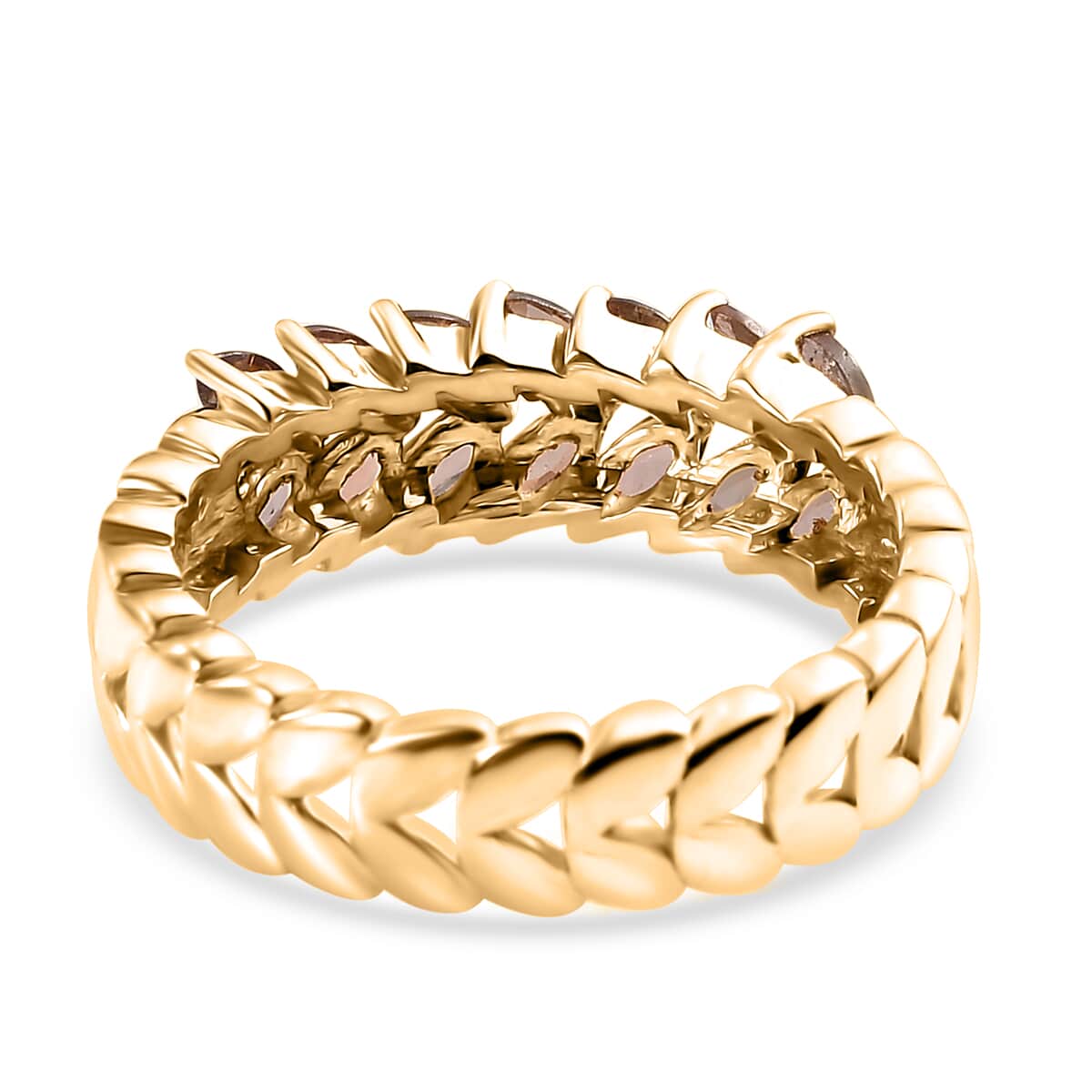 AAA Jenipapo Andalusite 1.00 ctw Fern Leaf Ring in 18K Vermeil Yellow Gold Over Sterling Silver (Size 10.0) image number 4