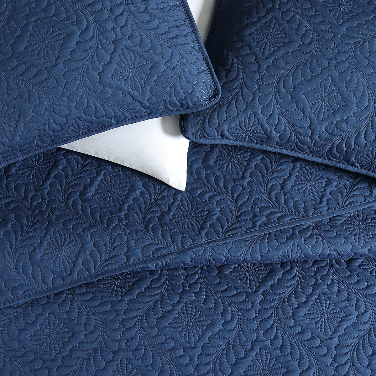 The Nesting Company Navy Ivy 3pcs Bedspread Set - Queen image number 4